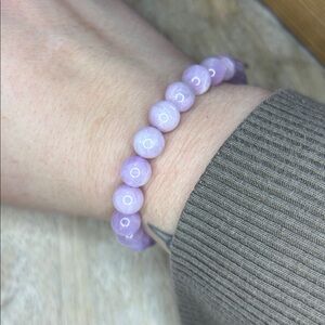Purple Kunzite Beaded Stretch Bracelet